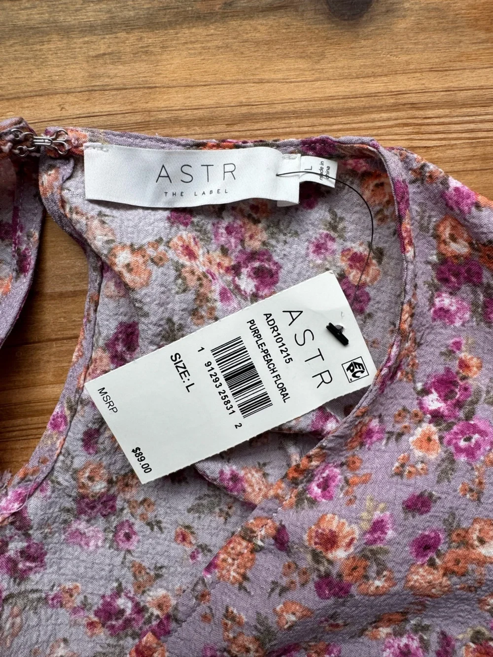 NWT ASTR The Label Purple Floral Midi Size Large - Picture 11 of 12